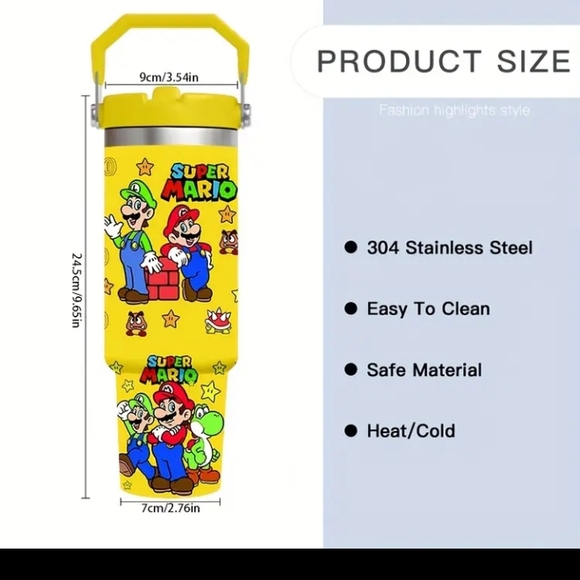 Super Mario Yellow Travel Mug - Picture 4 of 5